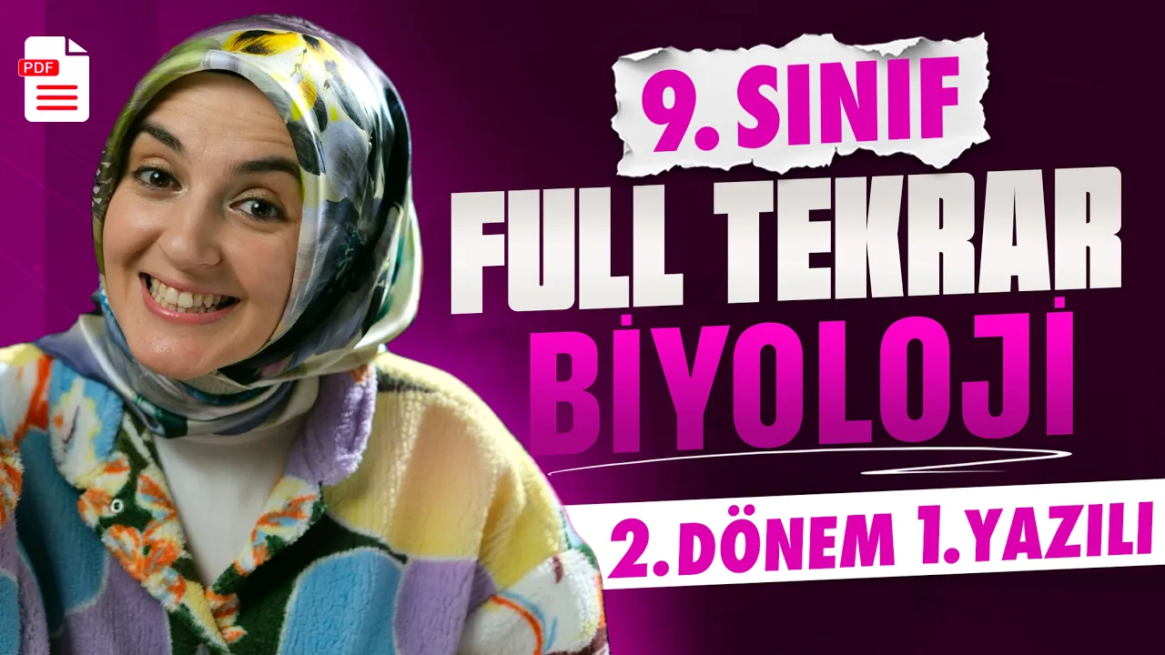 9. Sınıf Biyoloji 2. Dönem 1. Yazılı Tekrar PDF İndir Görseli
